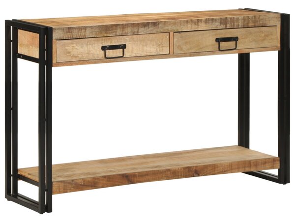 Konzolasztal fiókkal Barna 120 x 33 x 75 cm Tömör Mangófát