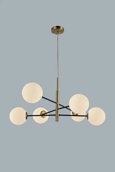 Design csillár Oviedo 6 arany/Bk – Fekete