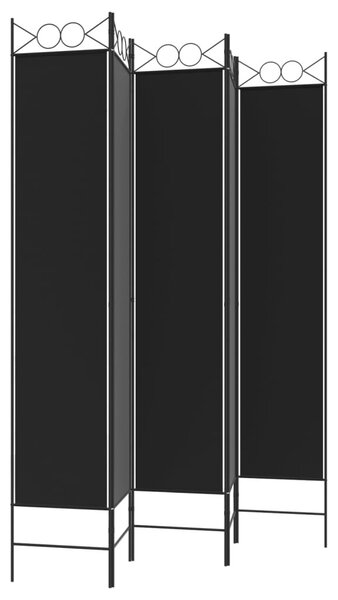 5 paneles fekete szövet térelválasztó 200x220 cm