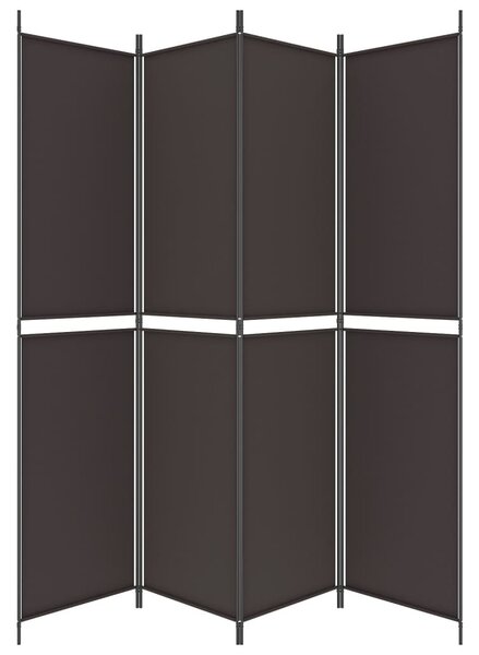 4 paneles barna szövet paraván 200x220 cm