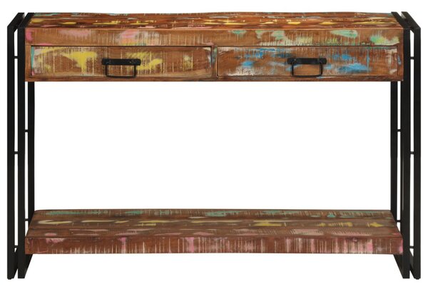 Többszínű Konzolasztal 120x33x75 cm Tömör újrahasznosított fa