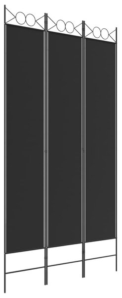 3 paneles fekete szövet térelválasztó 120 x 220 cm