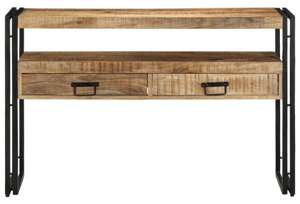 Konzolasztal fiókkal Barna 120 x 33 x 75 cm Tömör Mangófát
