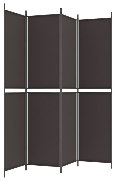 4 paneles barna szövet paraván 200x220 cm