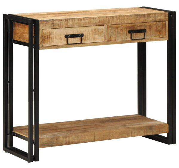Konzolasztal fiókkal Barna 90 x 33 x 75 cm Tömör Mangófát