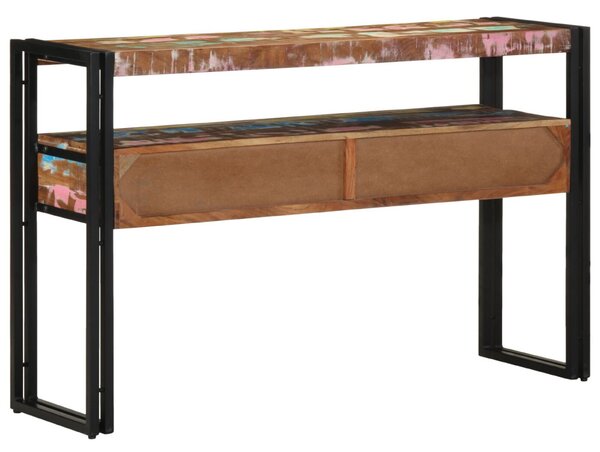 Végasztalok Többszínű 120x33x75 cm Tömör Újrahasznosított Fa és Fém