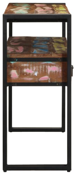 Végasztalok Többszínű 120x33x75 cm Tömör Újrahasznosított Fa és Fém