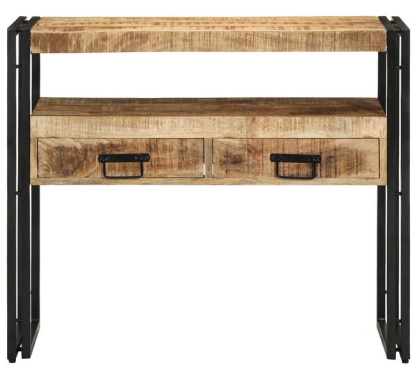 Konzolasztal fiókkal Barna 90 x 33 x 75 cm Tömör Mangófát