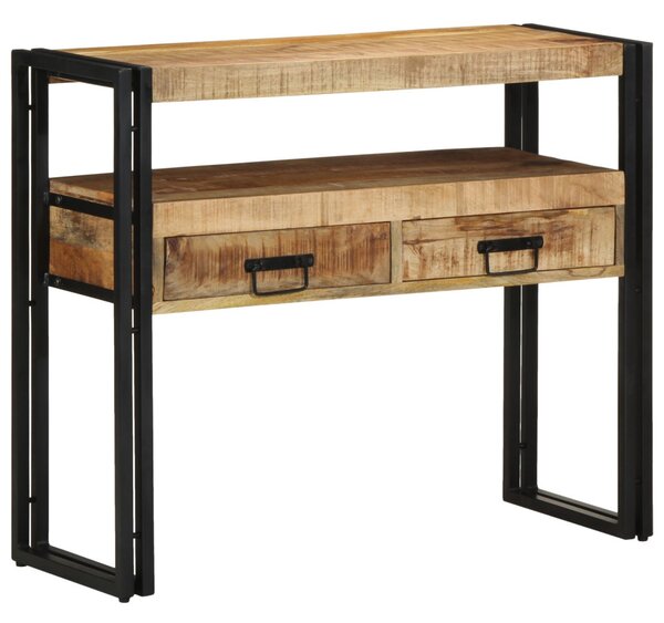 Konzolasztal fiókkal Barna 90 x 33 x 75 cm Tömör Mangófát