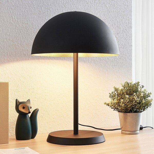Lindby Idalene asztali lámpa, magasság 51 cm, fekete, fém, Fekete, Nappali / Étkező, fém, Modern