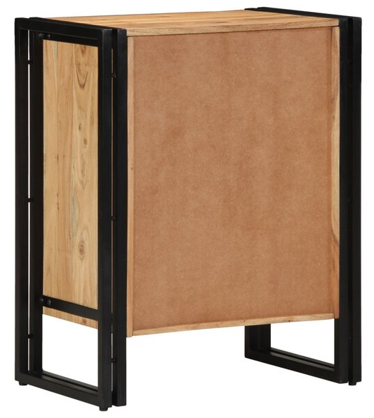 Cipőtartó Fekete 30x30x40 cm Tömör akácfából és fémből