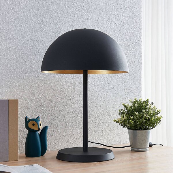 Lindby Idalene asztali lámpa, magasság 51 cm, fekete, fém, Fekete, Nappali / Étkező, fém, Modern