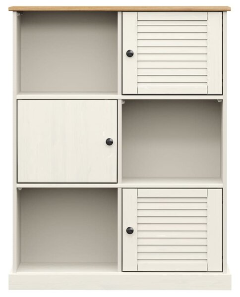 VIGO fehér tömör fenyőfa könyvespolc 90x35x114,5 cm