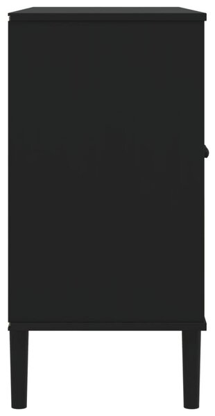 SENJA fekete rattan hatású tálalószekrény 112 x 40 x 80 cm