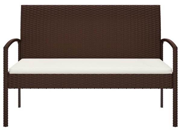 VidaXL barna polyrattan kerti pad párnával 105 cm