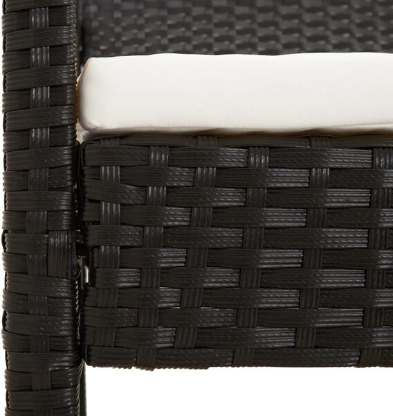 VidaXL fekete polyrattan kerti pad párnával 105 cm