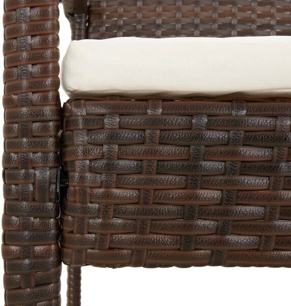 VidaXL barna polyrattan kerti pad párnával 105 cm