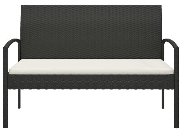 VidaXL fekete polyrattan kerti pad párnával 105 cm