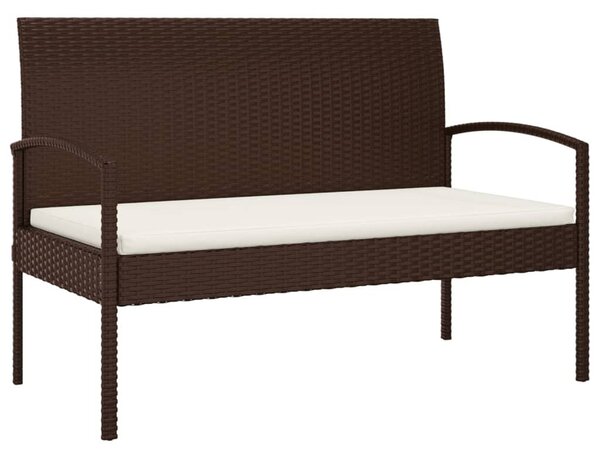 VidaXL barna polyrattan kerti pad párnával 105 cm