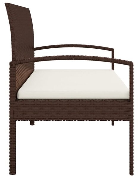 VidaXL barna polyrattan kerti pad párnával 105 cm
