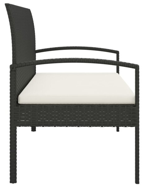 VidaXL fekete polyrattan kerti pad párnával 105 cm