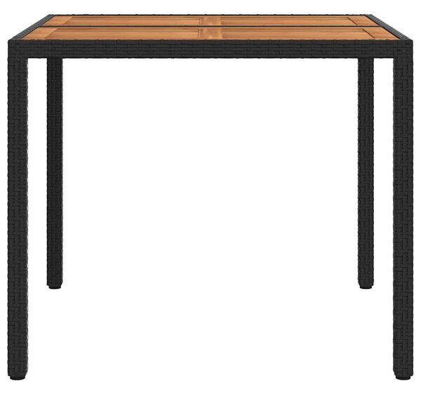 Kerti Asztal Fekete 90 x 90 x 75 cm polirattan