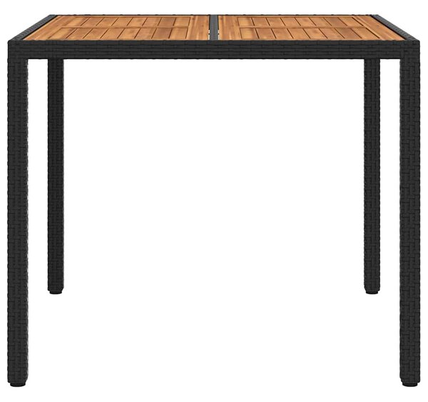 Kerti Asztal Fekete 90 x 90 x 75 cm polirattan