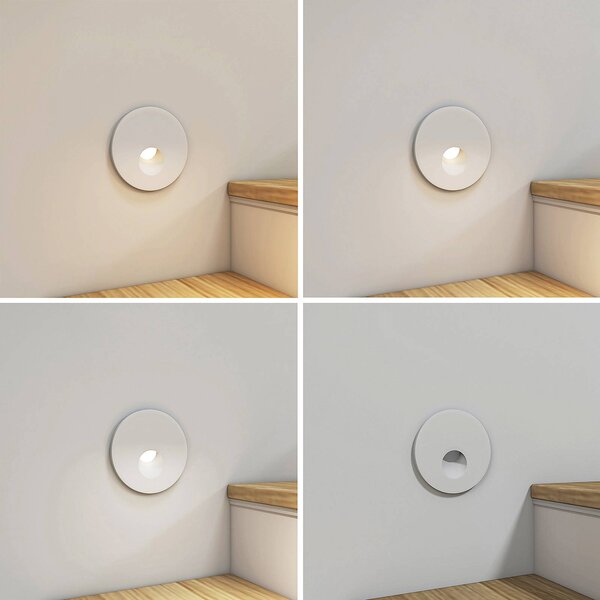 Arcchio LED-es süllyesztett lámpa Vexi, Ø 7,5 cm, fehér, alumínium, CCT, dimmelhető, Fehér / opál, Nappali / Étkező, Alumínium, Modern