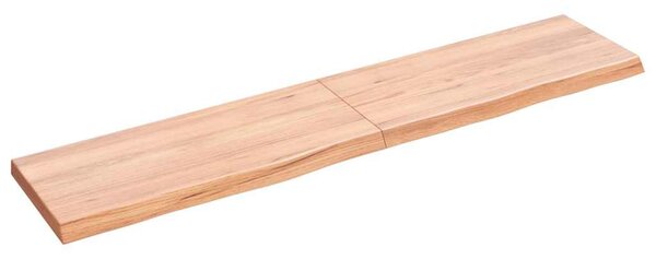 Világosbarna kezelt tömör tölgyfa fali polc 140 x 30 x (2-4) cm