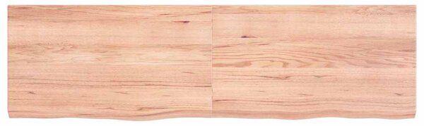 Világosbarna kezelt tömör tölgyfa fali polc 140 x 40 x (2-4) cm