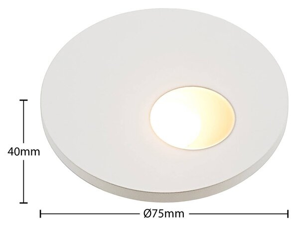Arcchio LED-es süllyesztett lámpa Vexi, Ø 7,5 cm, fehér, alumínium, CCT, dimmelhető, Fehér / opál, Nappali / Étkező, Alumínium, Modern