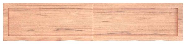 Világosbarna kezelt tömör tölgyfa fali polc 140 x 30 x (2-4) cm