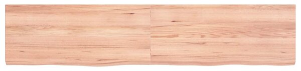 Világosbarna kezelt tömör tölgyfa fali polc 140 x 30 x (2-4) cm