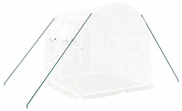 Fehér acélvázas melegház 4 m² 2x2x2 m