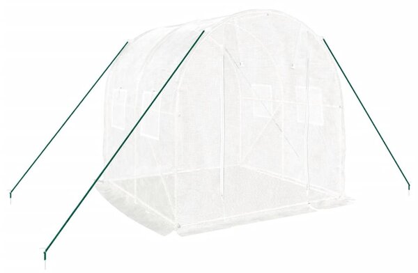 Fehér acélvázas melegház 4 m² 2x2x2 m