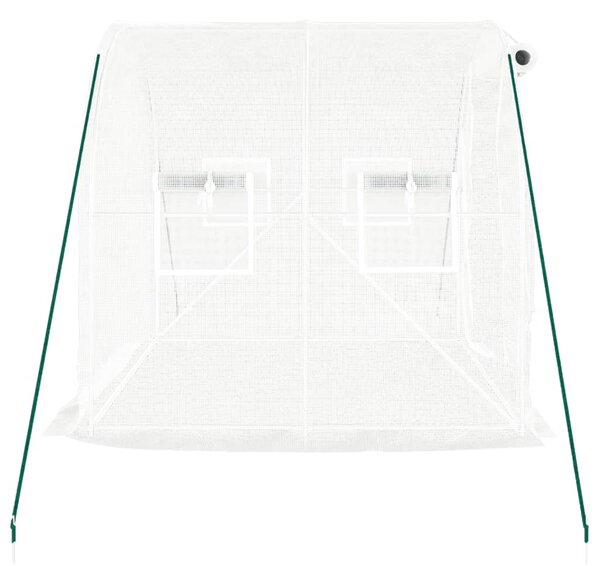 Fehér acélvázas melegház 4 m² 2x2x2 m