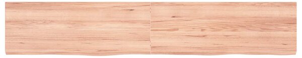 Világosbarna kezelt tömör tölgyfa fali polc 160 x 30 x (2-4) cm