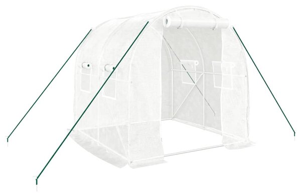 Fehér acélvázas melegház 4 m² 2x2x2 m