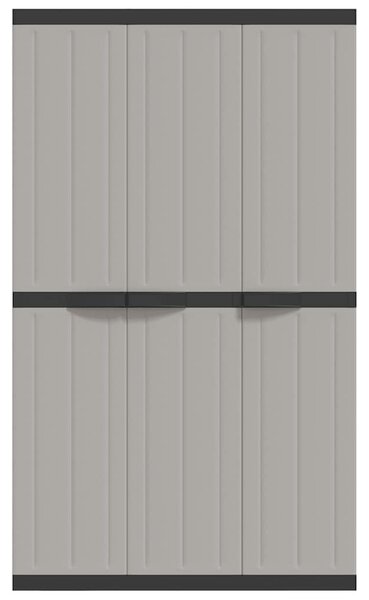 Szürke és fekete PP kültéri tárolószekrény 97 x 37 x 165 cm