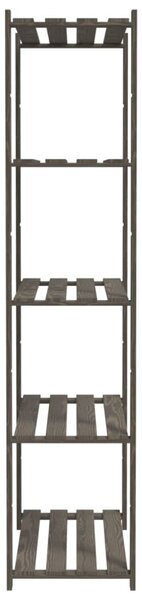5 szintes szürke tömör fenyőfa tárolóállvány 80 x 38 x 170 cm