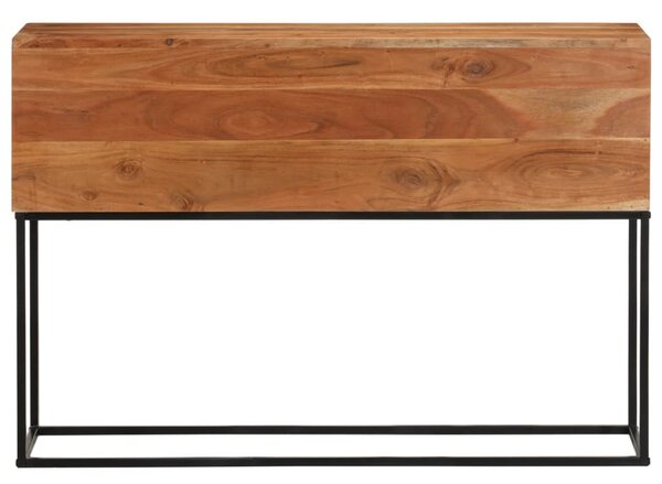 Tömör akácfa és vas tálalóasztal 110 x 30 x 75 cm