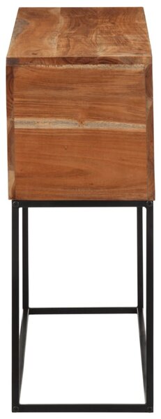 Tömör akácfa és vas tálalóasztal 110 x 30 x 75 cm