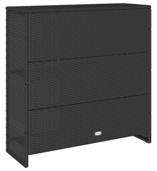 Tároló Szekrény Fekete 100x36x102 cm Rattan