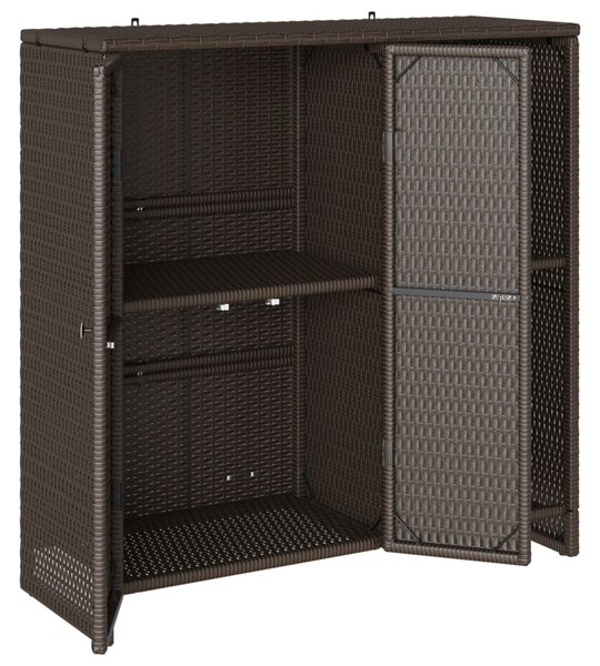 Tárolószekrény polcokkal ajtóval Barna 100 x 36 x 102 cm Rattan