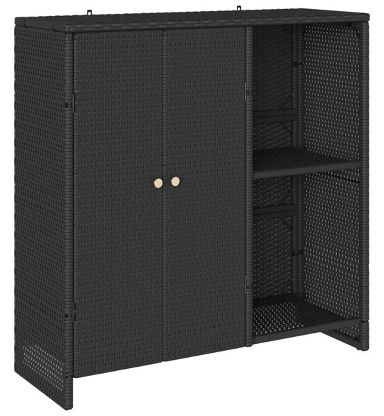 Tároló Szekrény Fekete 100x36x102 cm Rattan