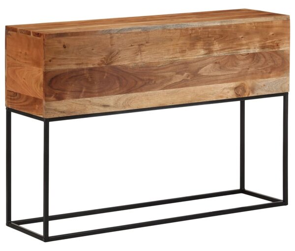 Tömör akácfa és vas tálalóasztal 110 x 30 x 75 cm