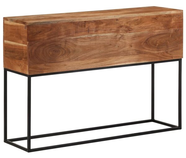 Tömör akácfa és vas tálalóasztal 110 x 30 x 75 cm