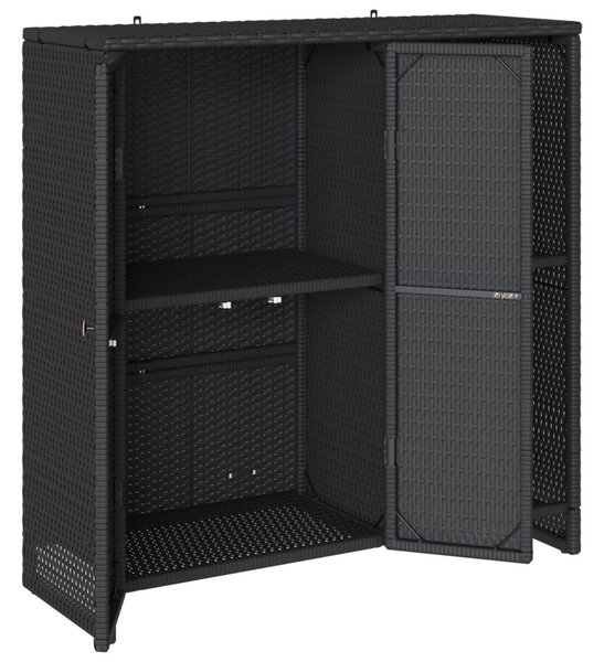 Tároló Szekrény Fekete 100x36x102 cm Rattan