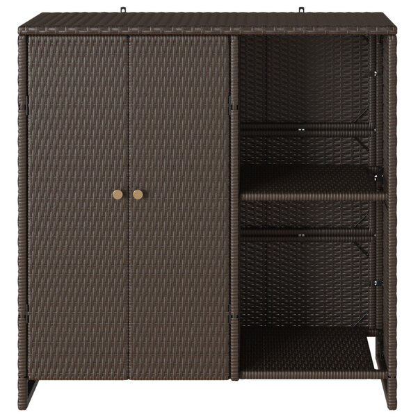 Tárolószekrény polcokkal ajtóval Barna 100 x 36 x 102 cm Rattan