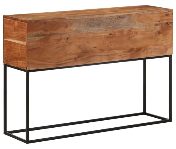 Tömör akácfa és vas tálalóasztal 110 x 30 x 75 cm